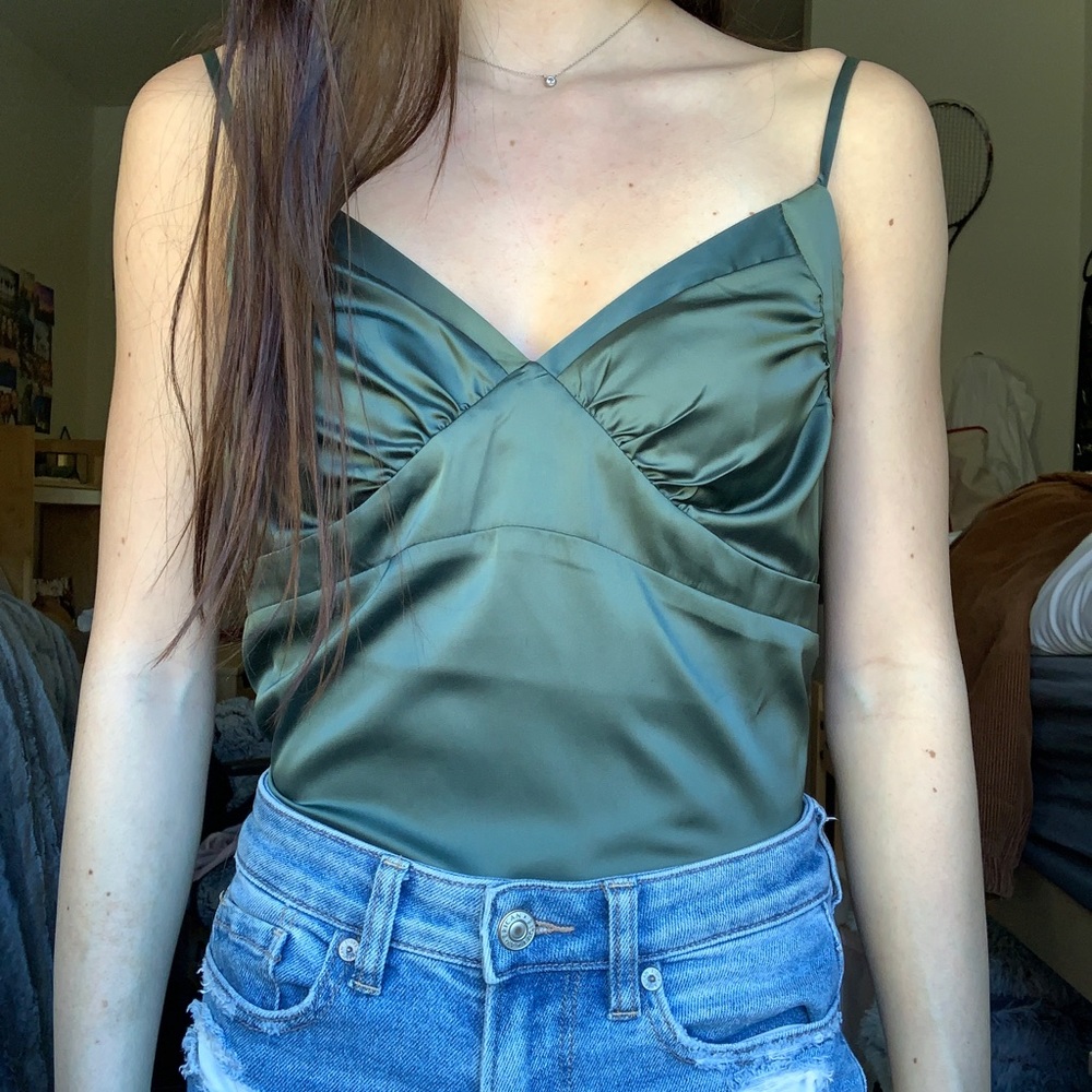 Sexy Satin emerald  tank